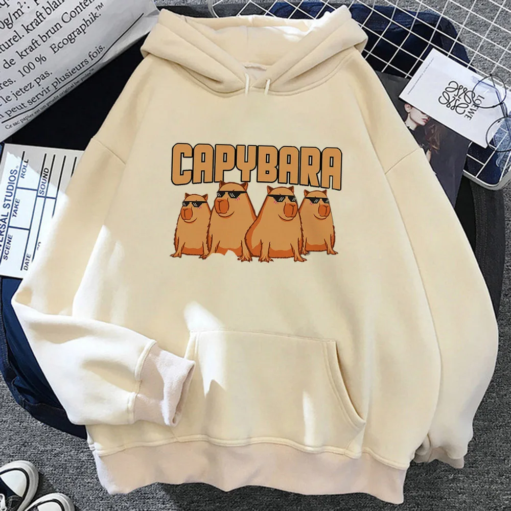 Capibara hoodie modern style anime manga patterned harajuku elegant teen sweatshirts trendy pattern soft fabric anime