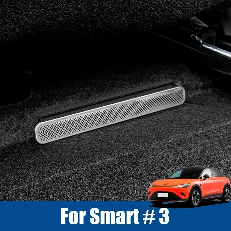 For Smart 3 2024 2025 2026 Car Stainless steel Under Seat Air Vent Outlet Grille Cover Interior Protector Accessories