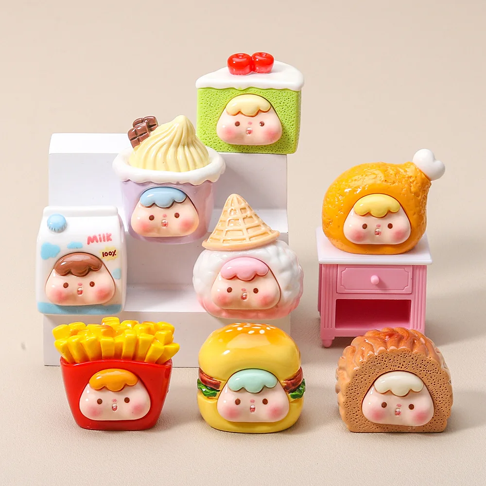 

Resin Food Toys Little Brat Diy Accessory Keychain Blind Box Material Cute Desktop Mini Ornament Warm Room Gifts Decorations