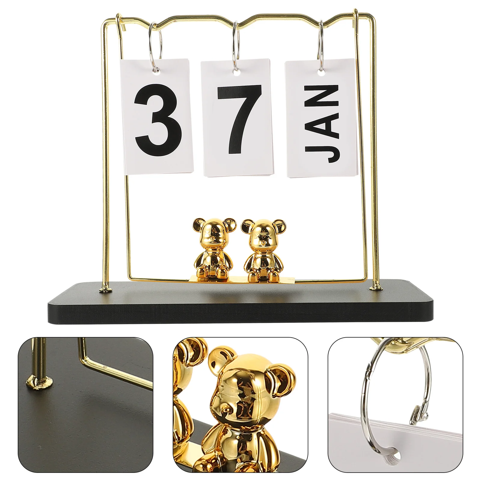 Wooden Desktop Calendar Reusable Perpetual Flip Table Calendar For Office Home School Decor Standing Desk Organizer Rustic