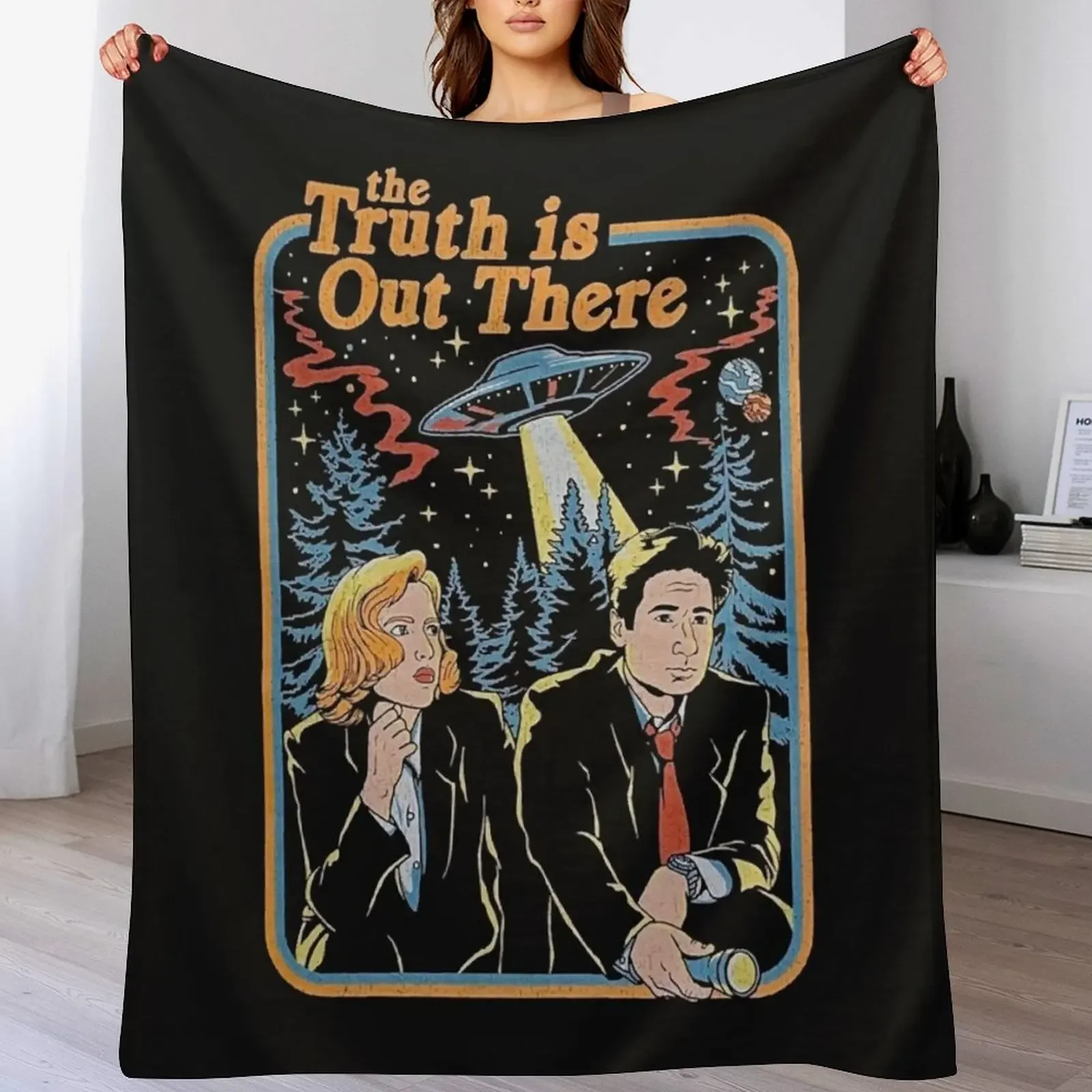 The truth is out there - X Files funny Classic T-Shirt Throw Blanket sofa bed Luxury Brand Blankets