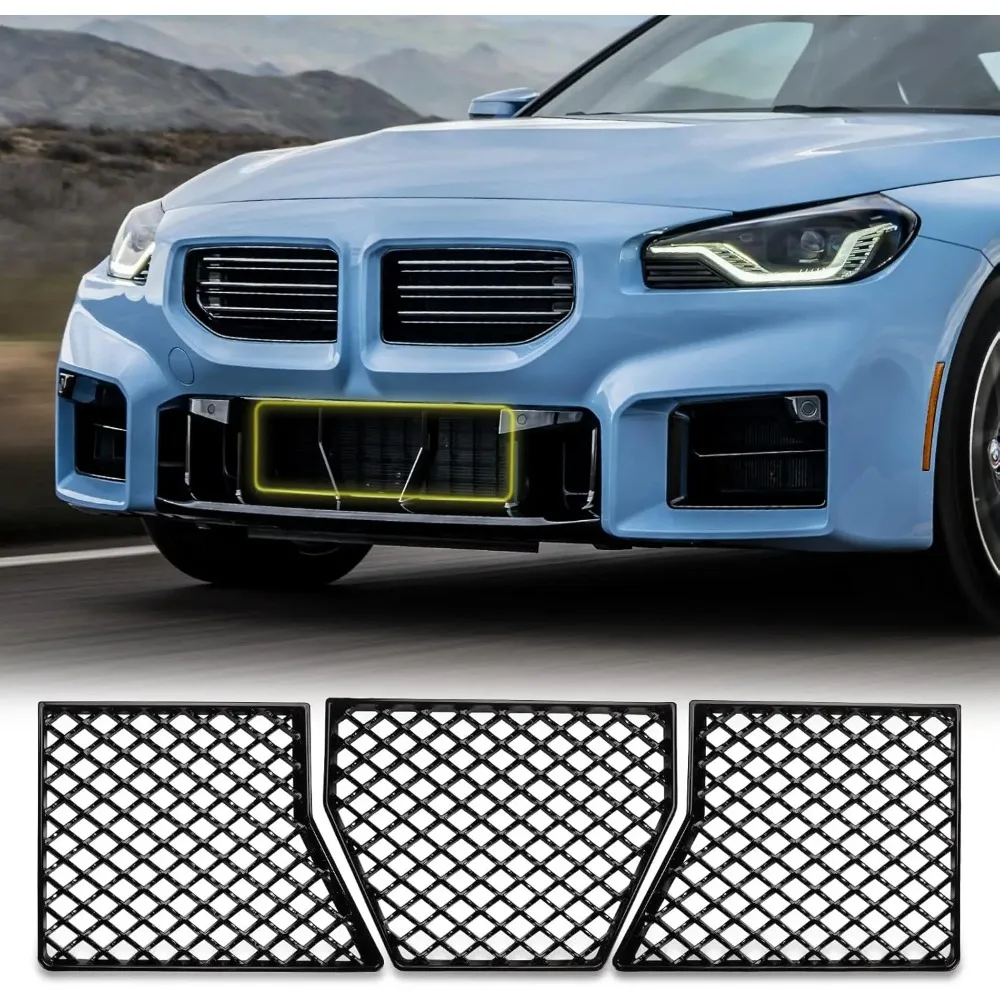 for-bmw-g87-m2-3pcs-car-grille-mesh-decoration-2023-2024-2025-abs-front-lower-bumper-grille-mesh-grill-cover