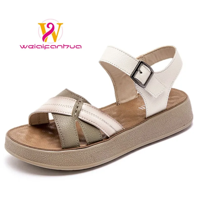 

Women's Sandals 2026 New Style Mom's Sandals Women's Flat Anti-Slip Thick Soles Luxury Sandals Women Designers
