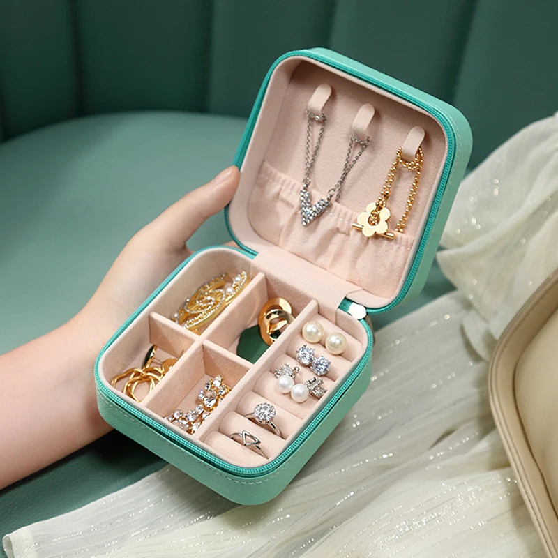 Portable Travel Display Jewelry Case Boxes Storage Earring Ring Display Organizer Box