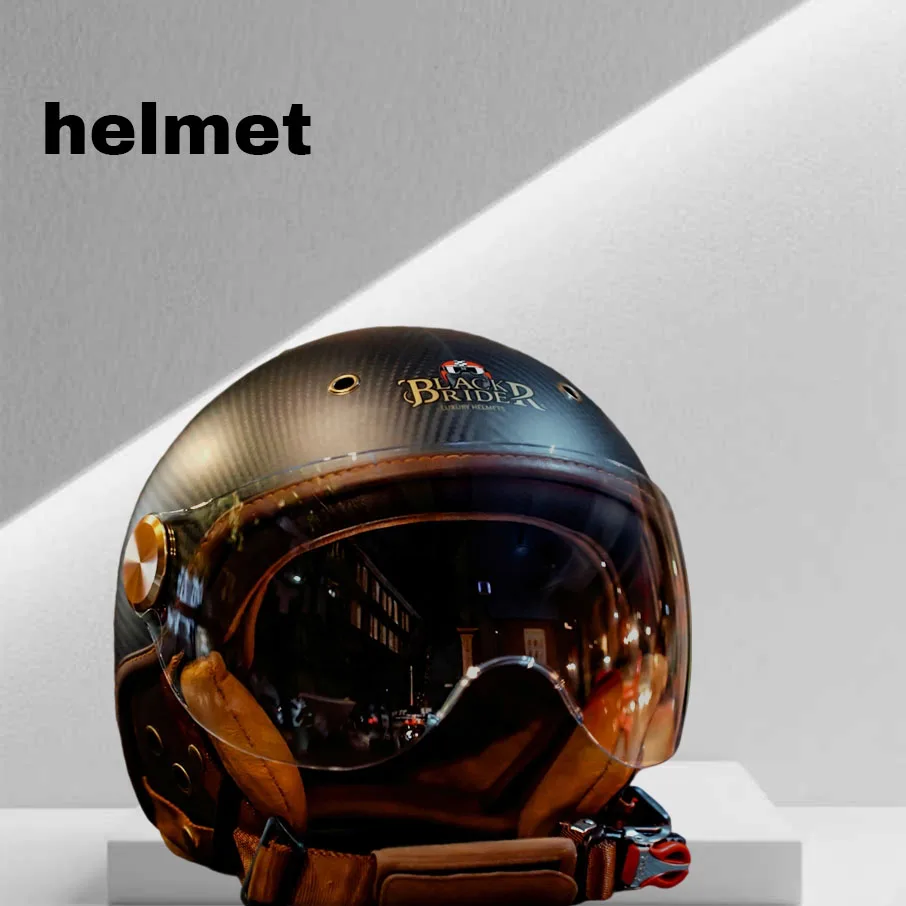 

Carbon fiber motorcycle helmet ultra light half helmet retro Harley cruising men's and women's electric vehicle four seasons 202