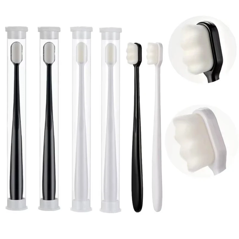 

2/4/8PCS Portable Tube Ultra-fine Soft Toothbrush Wave Head Ultra-fine Soft Toothbrush Deep Cleaning Teeth Travel Outdoor