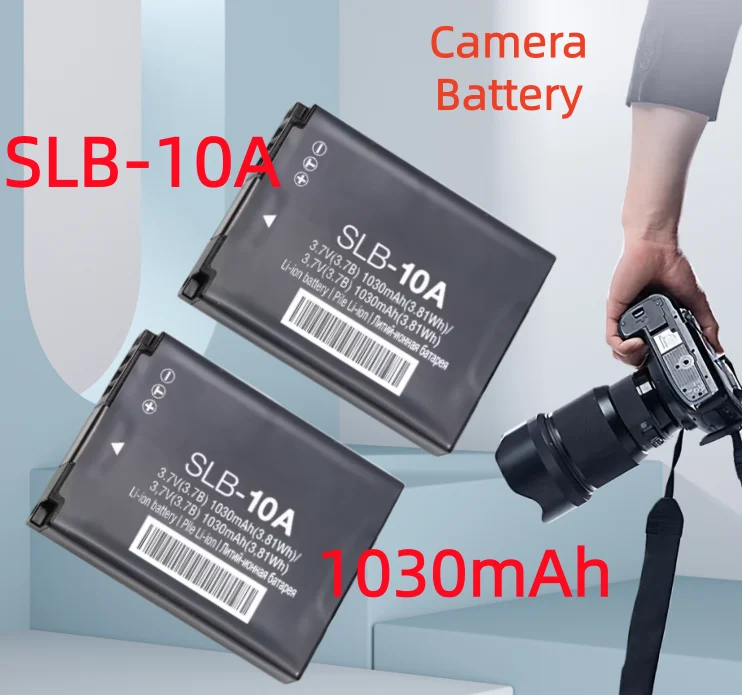 1030mAh High quality SLB-10A SLB 10A Battery or Charger For Samsung WB750 WB800F WB850F WB1100F WB2100 ES55 ES60 EX2F Camera