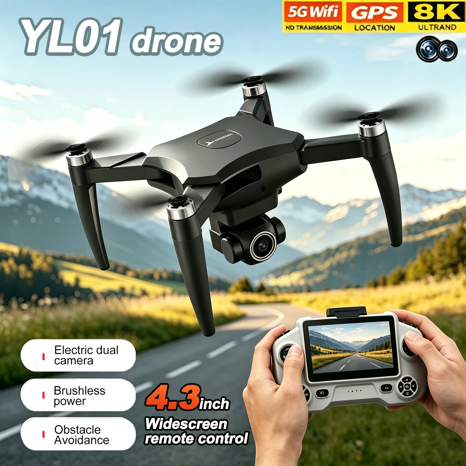 Drone Avion Rc - Mini Dron GPS Profesjonalny Kamera 8K