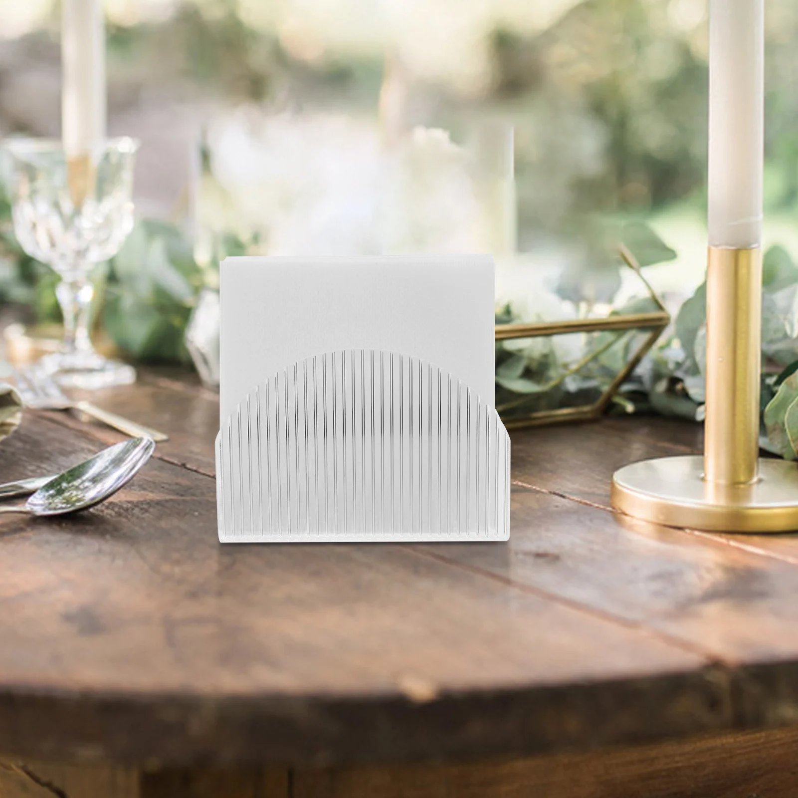 حامل مناديل أكريليك احترافي حامل مناديل سطح المكتب شفاف تصميم رائع لمحلات القهوة والمطابخ والمطاعم #4