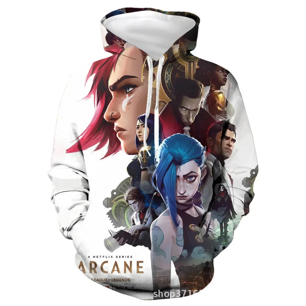 2024 Anime Arcanes Season 2 Printed Hooded Sweatshirt Creative Personality Trend Comfortable Casual Hoodie Children's Gift