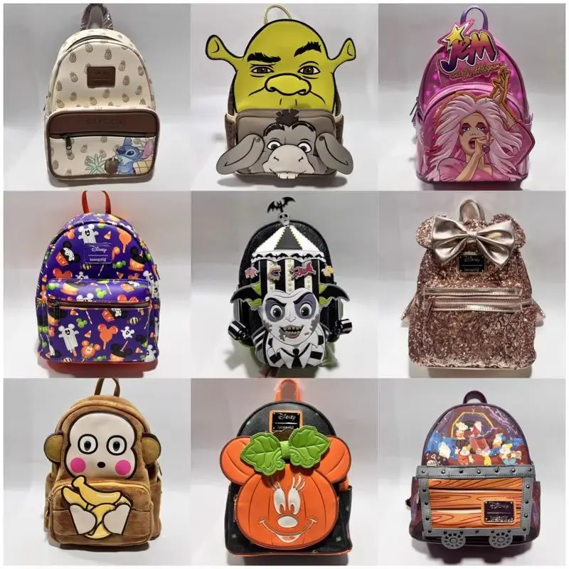 Anime Disney Pu Backpack Cut Label Cartoon Backpack Design Leisure Backpack Printed Sequins Mini Backpack Gift