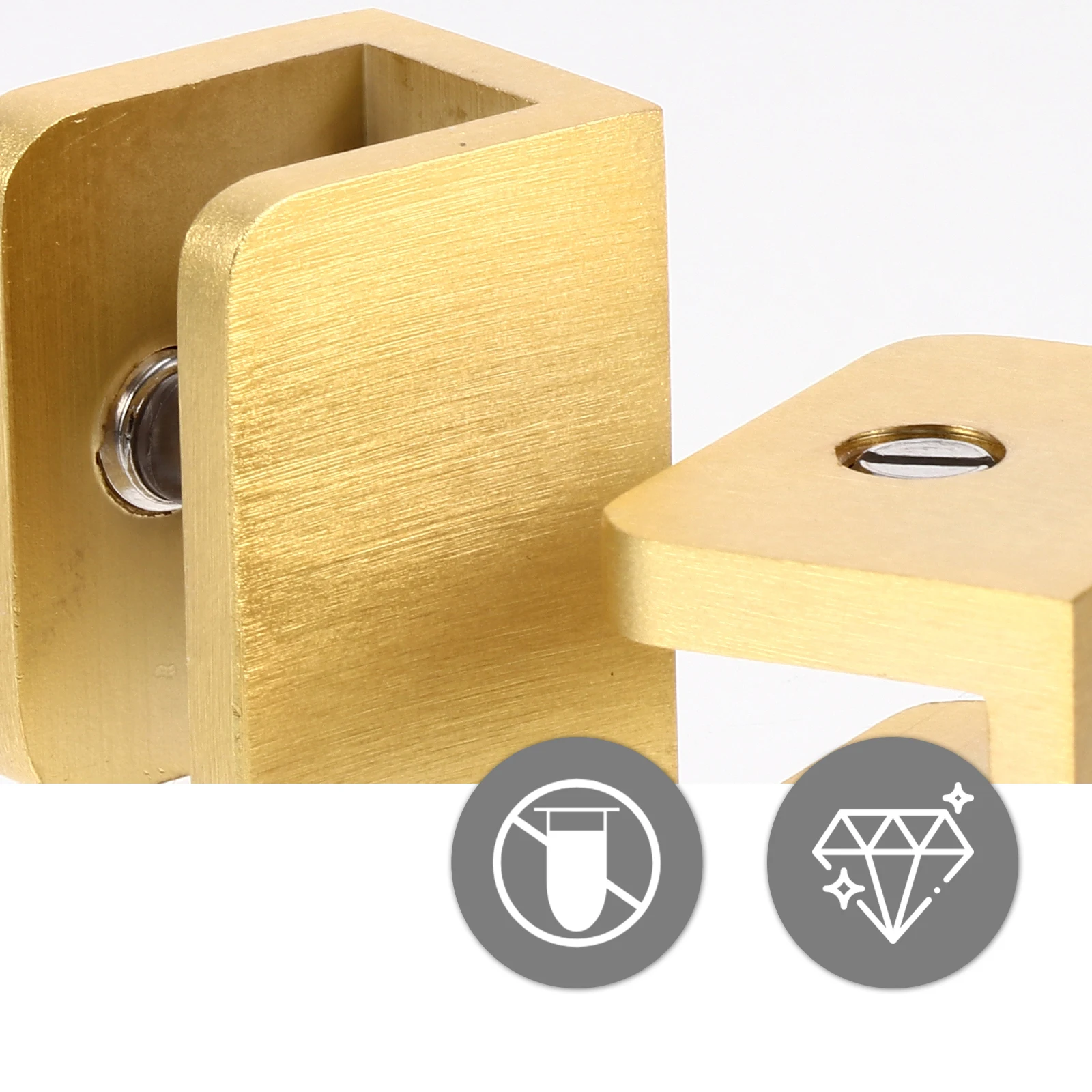 

2pcs Glass Clamp Fixing Clip Stair Railing Bracket Handrail Brackets Wall Mount Adjustable Golden Selected Material Corrosion