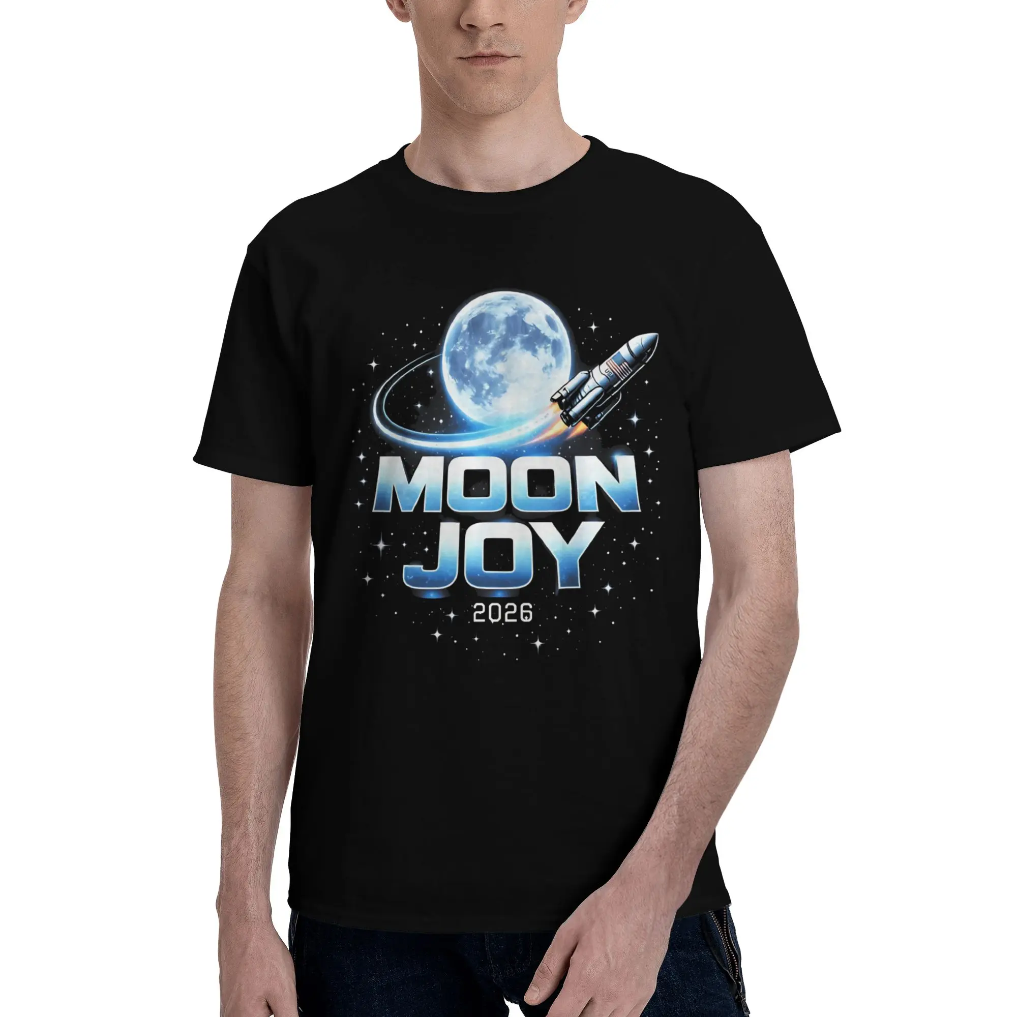 Copy Moon Joy 2 Novelty Graphic 100% Cotton T-Shirt  Tops Tees For Men