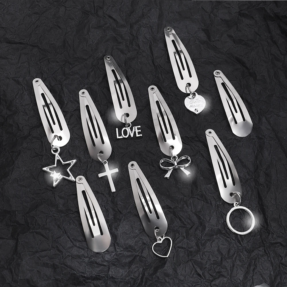 2/10/30/50pcs Silver Star Snap Y2K Style Hair BB Clips New Fashion Metal Side Bangs Hair Grip for Women Girls Hair Accessories