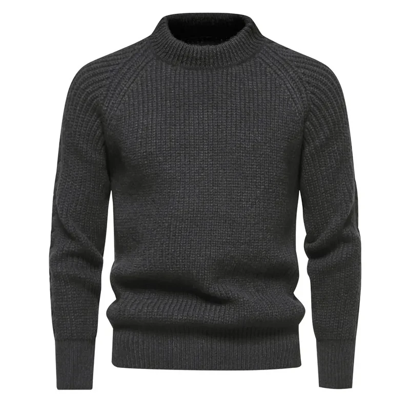 

Autumn Winter New Fashion Men's Casual Trendy Slim Knitted Sweaters Solid Color Thicken Sweaters O-neck American Sweatera Male