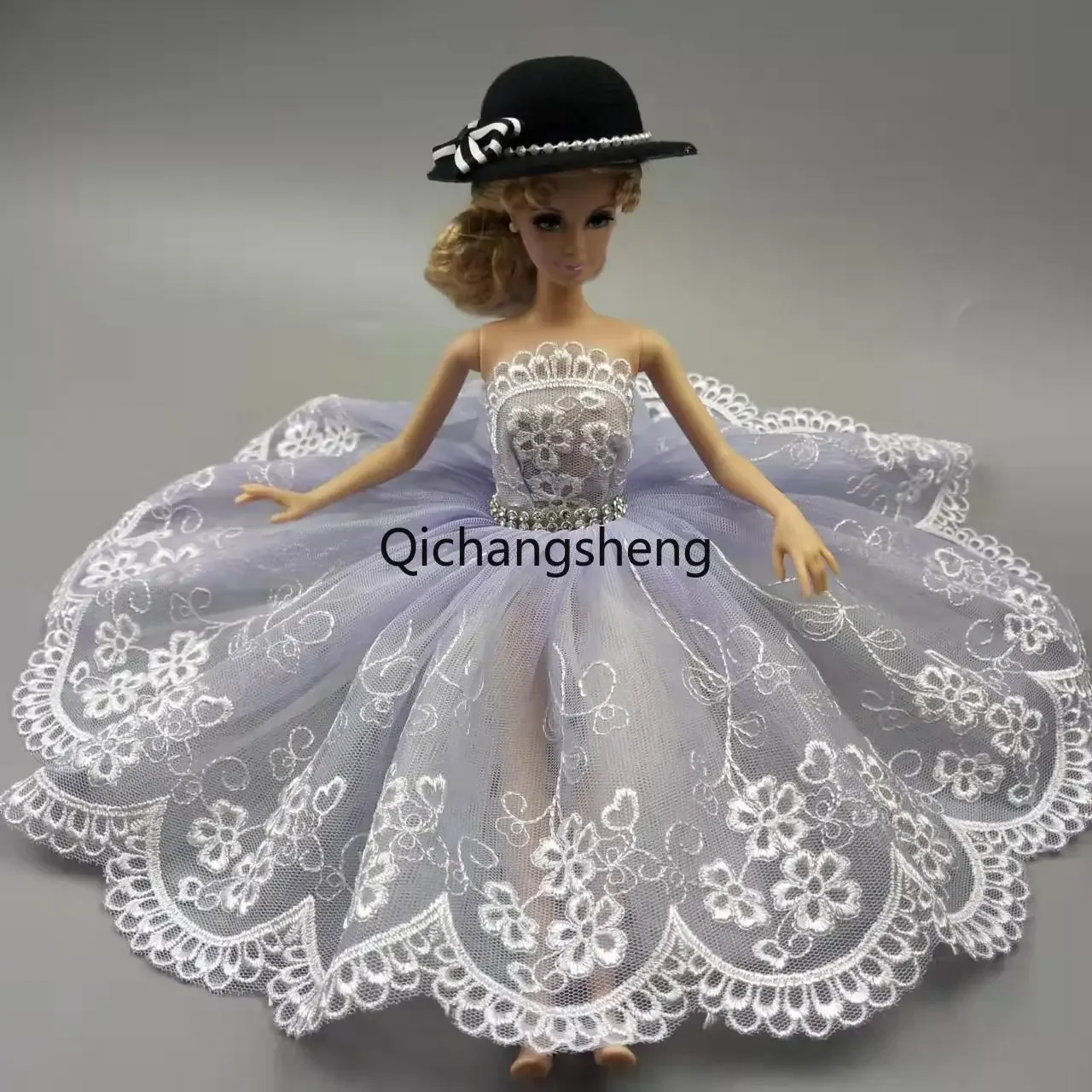 1/6 BJD Doll Clothes For Barbie Clothes White Floral Princess Dress For Barbie Doll Outfit 30cm Dolls Accessories Party Gown Toy