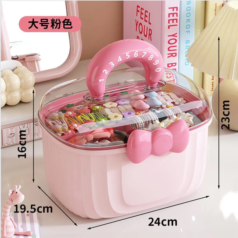 

Girl Hair Accessories Storage Box Portable Jewelry Storage Box for Hair Ties Hair Pins Barrette Hair Bows Scrunchies