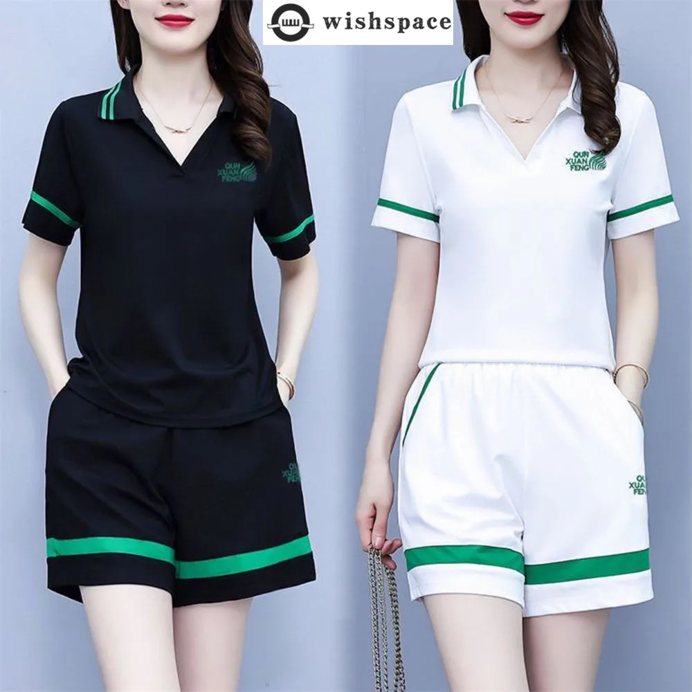 100% Pure Cotton Fashionable Sports and Leisure Suit Women's Summer Outfit New Korean Version Women's Loose Two-piece Set