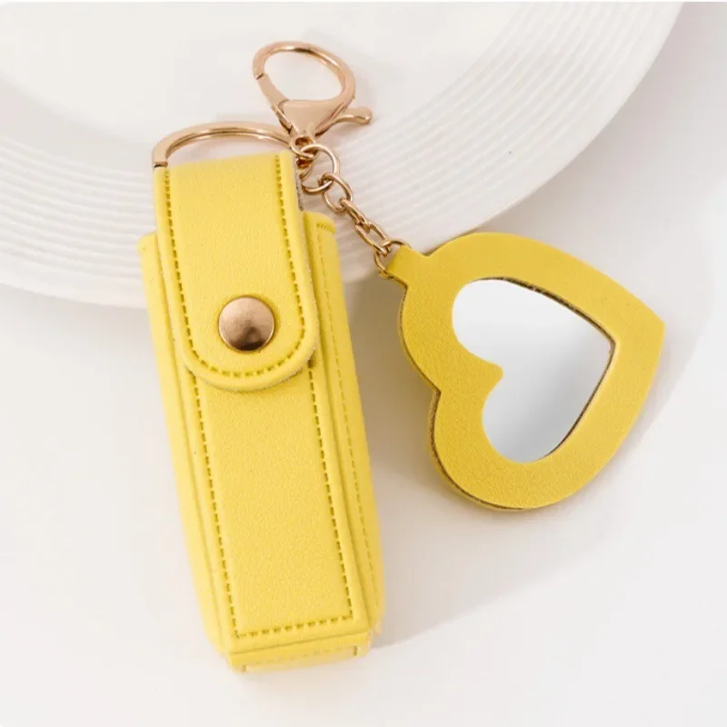 New Keyring Portable Lipstick Packet Wallet Keychain Mini Leather Customization Key Chain Ring Lipstick Bag Small Versatile Gift