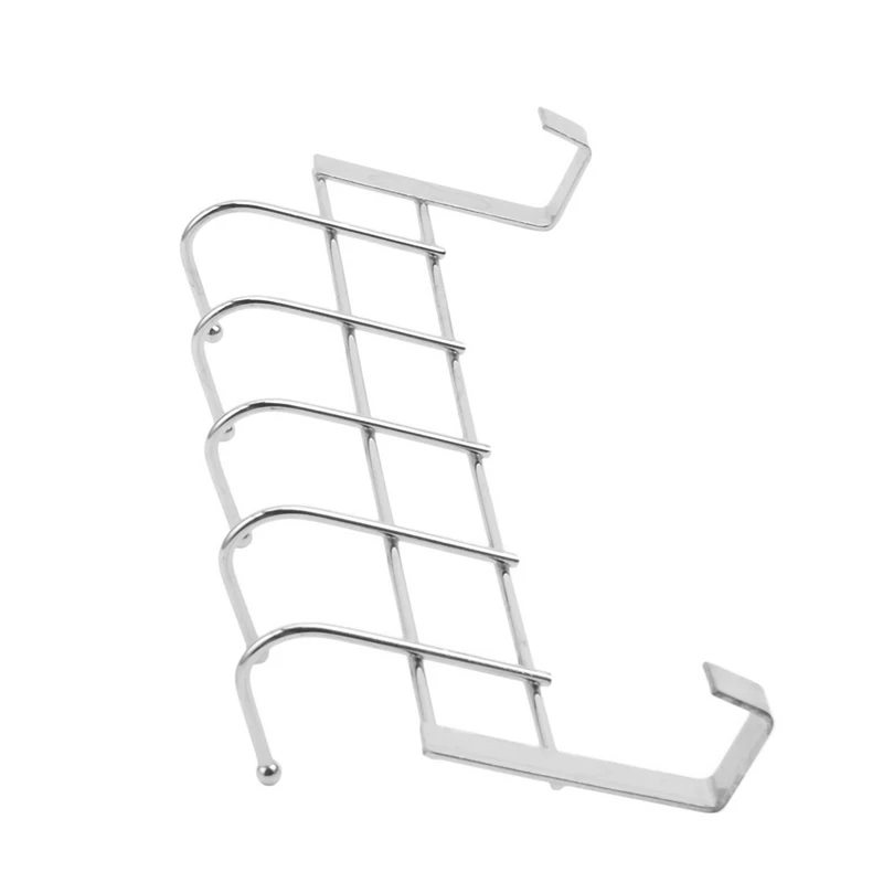 Cintre à boucle pour manteau et serviette de maison, 2x5 crochets au-dessus de la porte, étagère de support T1, argent, HOKitchen