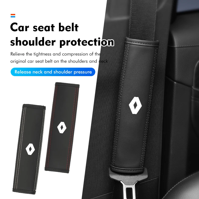 Car Seat Belt Shoulder Cover Protection Pad Auto Accessories For Renaul Clio 3 4 Captur Sparco Megane 4 2 3 Trafic Logan