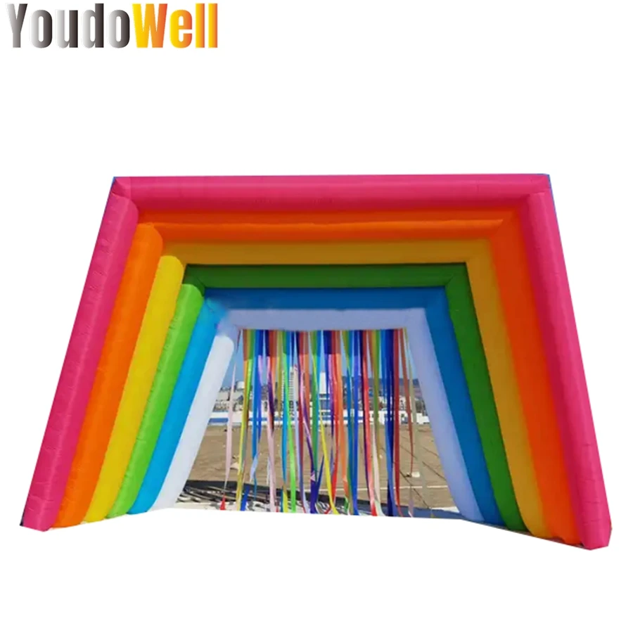 Aufblasbarer Regenbogenbogen für den Eingangsbereich, Outdoor-Event, Dekoration, Werbung, Werbung, Werbung für Werbung, Vermietung, Festival-Display