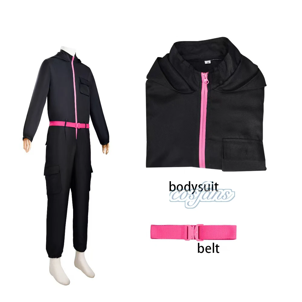 성인 공포 게임 코스프레 블랙 점프 슈트 의상 변장 남성 여성 검은 옷 롤 플레잉 할로윈 의상