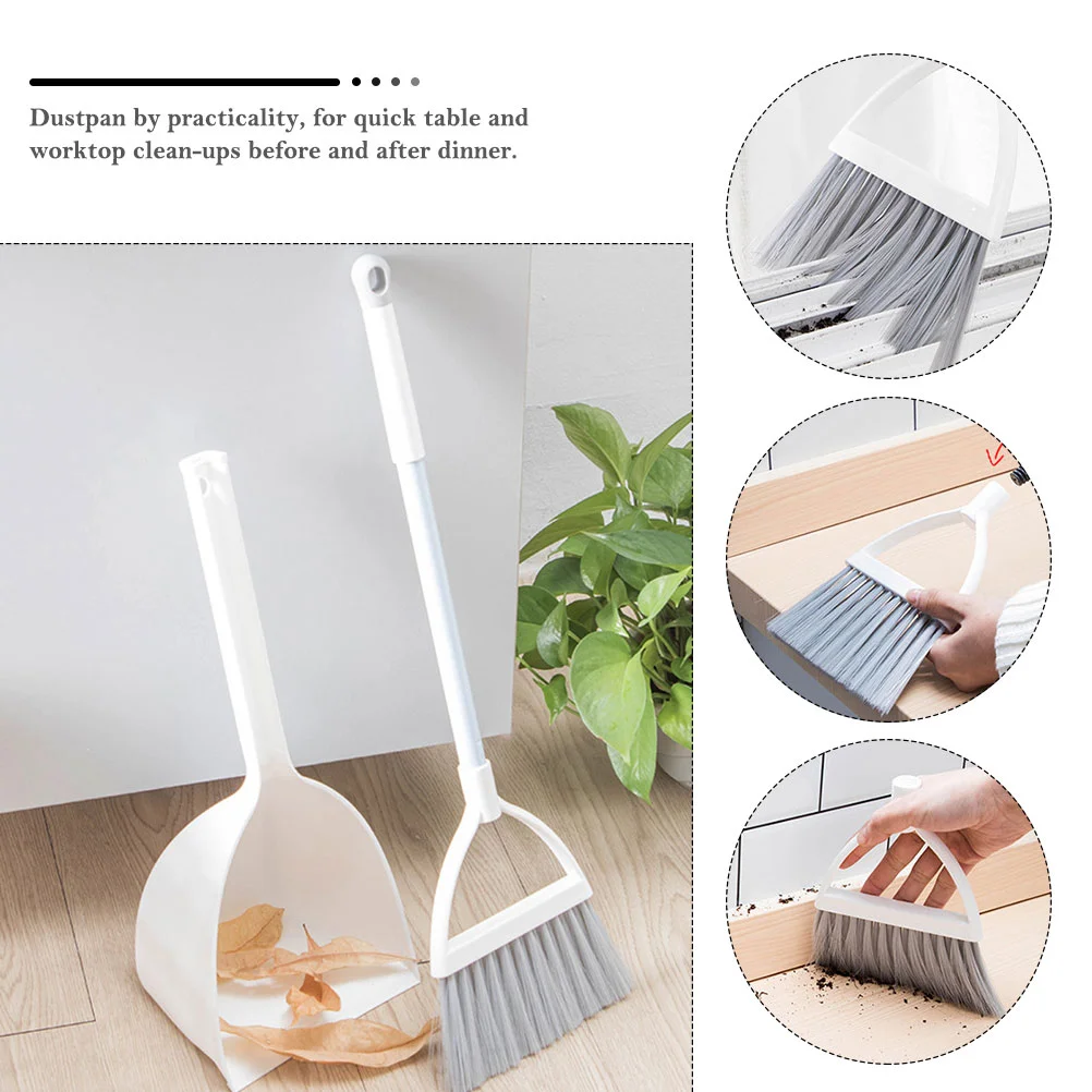 1 ชุดแกล้งทําเป็นเล่นเด็กไม้กวาดพลาสติกขนาดเล็ก Dustpan Housekeeping Helper ของเล่นเด็กชุดไม้กวาดขนาดเล็กไม้กวาดและที่โกยผงชุด