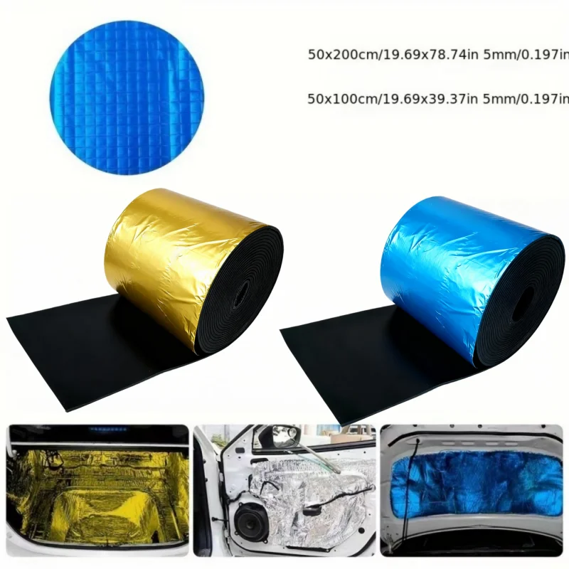 1PCS 200cmx50cmx5mmThick Noise Insulation Mat Heatproof Soundproof Foam For Auto Engine Hood Door Truck Firewall Wall - view 2
