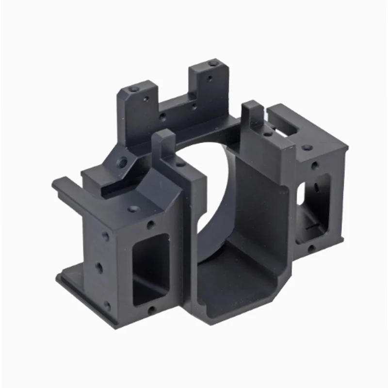 CNC machined engineering plastics (nylon/ABS/POM) Precision Mechanical Bracket Black mechanical structure