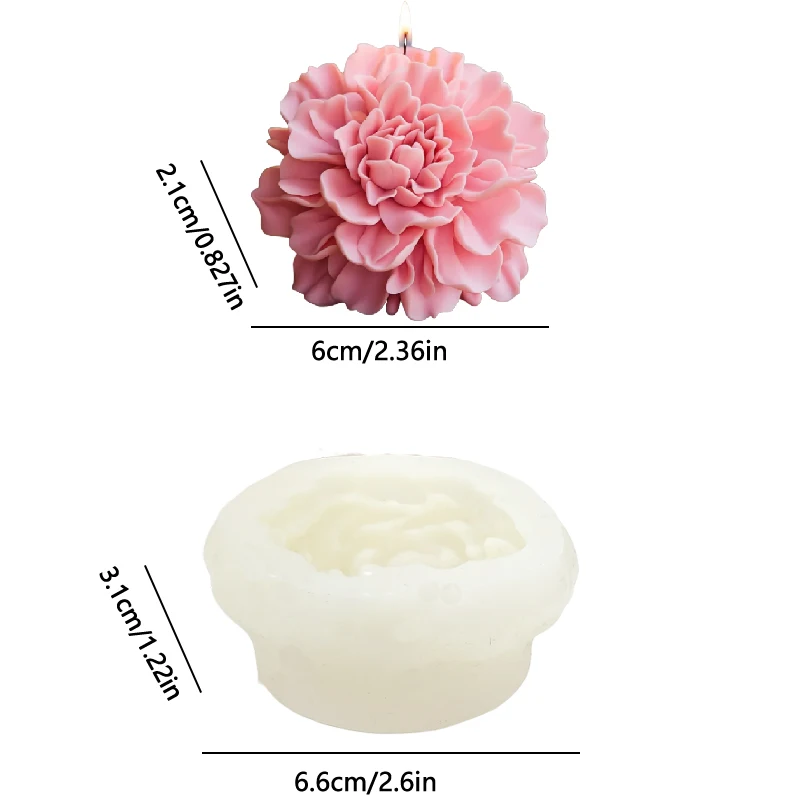 Hibiscus Flower Mold For Candle Soap Making Clear Texture Easy Demold Clean DIY Aromatherapy Handmade Craft Christmas Halloween