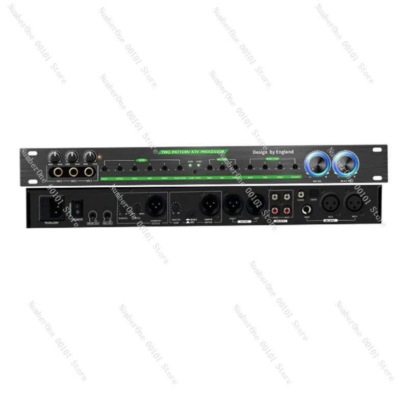 K12 Audio Processor for Outdoor Stage & Home KTV, Microphone Feedback Suppressor with Pre-Effects for Vocal