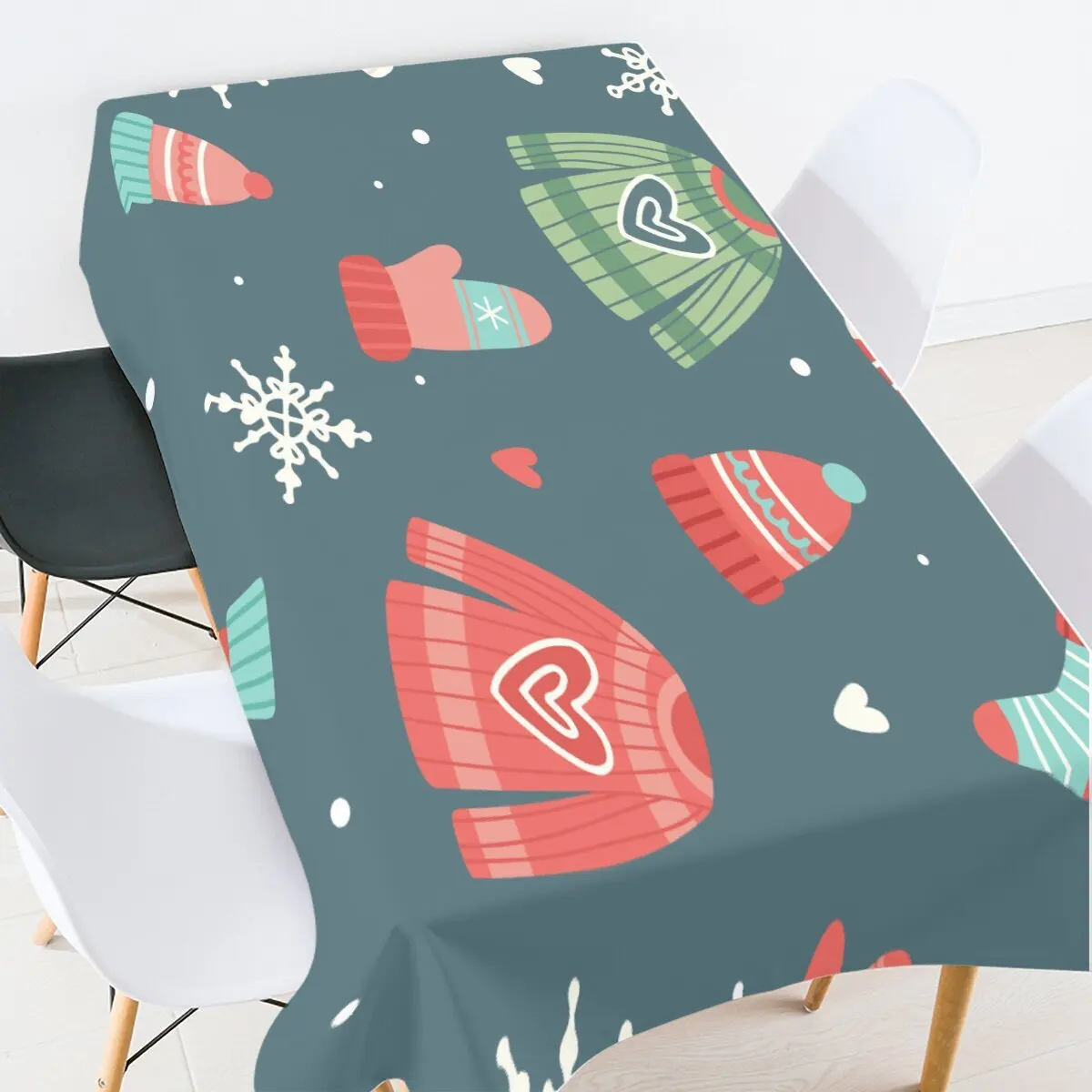 Elk Sleigh tablecloth Christmas Dog Snow tablecloth Christmas party tablecloth tea table tablecloth New Year holiday decorations