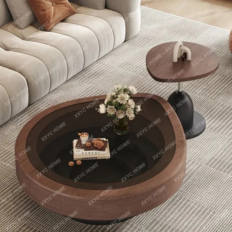 XX Modern simple coffee table glass desktop living room furniture small apartment coffee table