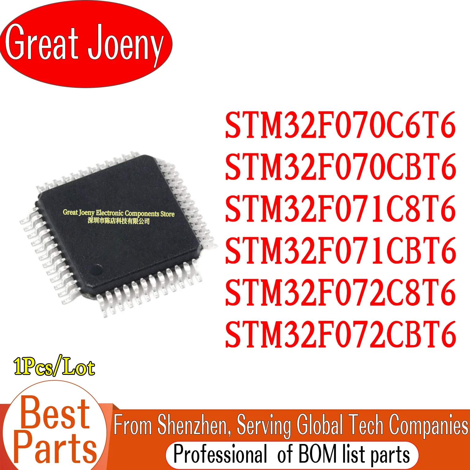 (1Piece) 100% New Original STM32F070C6T6 STM32F070CBT6 STM32F071C8T6 STM32F071CBT6 STM32F072C8T6 STM32F072CBT6 Chipset LQFP-48