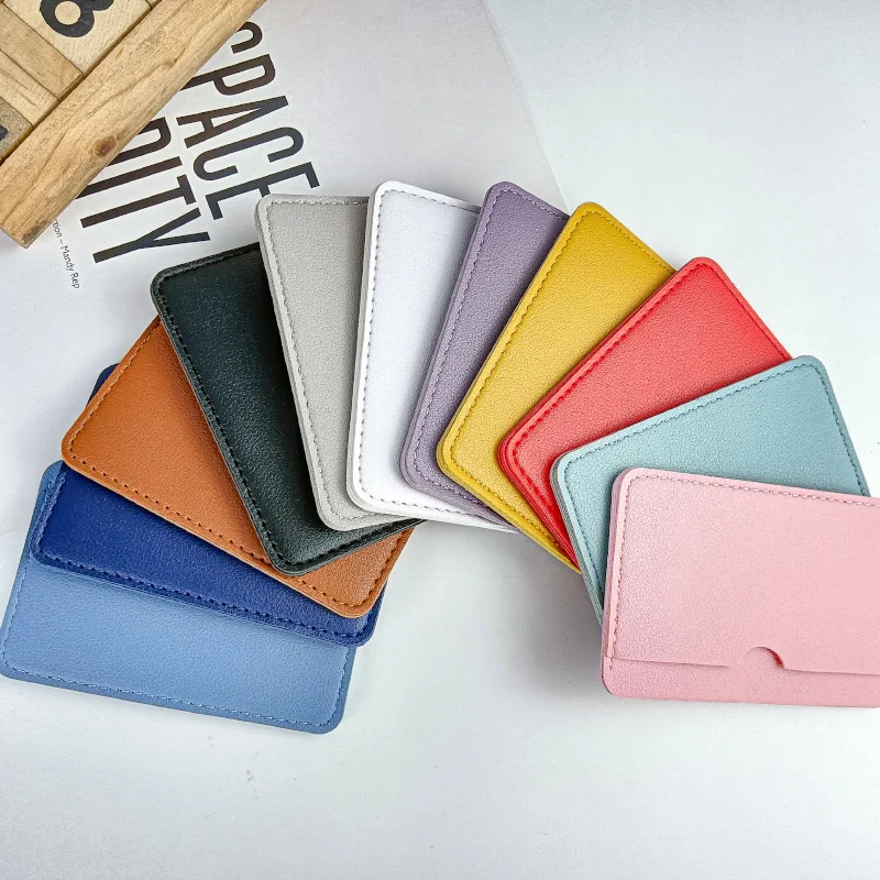 Ultra Slim PU Leather Credit Card Holder Wallet Compact Mini Portable Lightweight Credit Card Case Smooth Texture Card Organizer