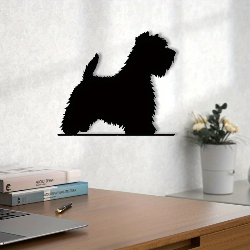 1pc West Highland Terrier Metal Wall Art Dog Silhouette Home Garden Decor Iron Sign