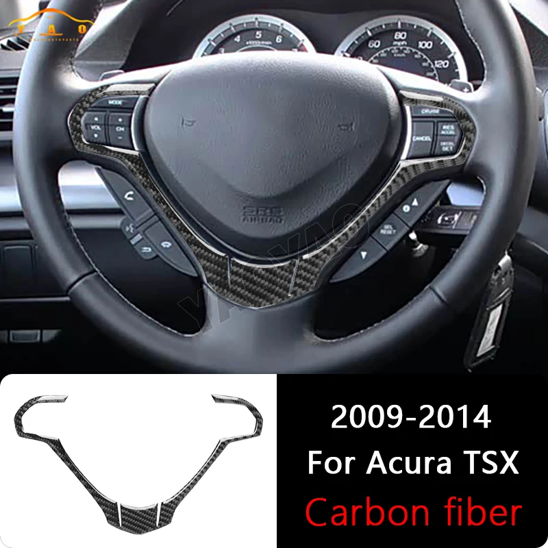 

Car Sticker For Acura TSX 2009-2014 Carbon Fiber Carbon Fiber Steering Wheel Surround Trim Cover Accessories