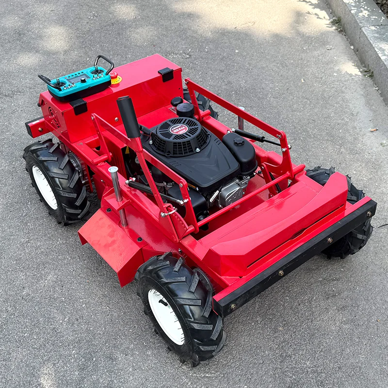 Customized Factory Direct Cheap Grass Shredder Robot Lawnmover Petrol Remote Control Robot Grass Mower Tracked Mower