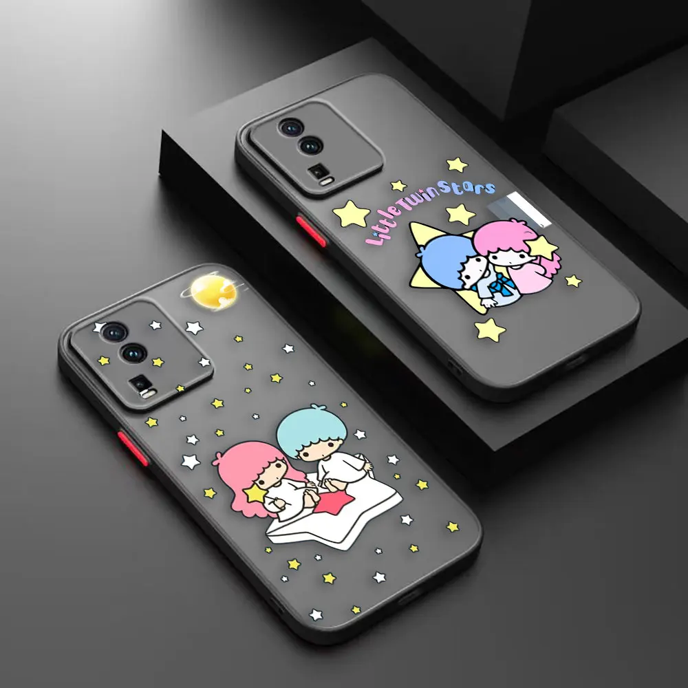 Matte Phone Case for VIVO X70 5G X60 X50 IQOO NEO 5 V29 V20 V21 V23 V25 PRO PLUS Case Funda Japanese S-Sanrio Little Twin Star