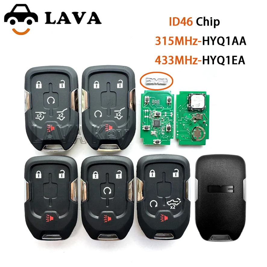 LAVA 315/433 МГц ID46 чип удаленный автомобильный ключ для Chevrolet Tahoe Silverado Suburban Tahoe GMC Sierra Acadia Terrain Yukon HYQ1AA/EA