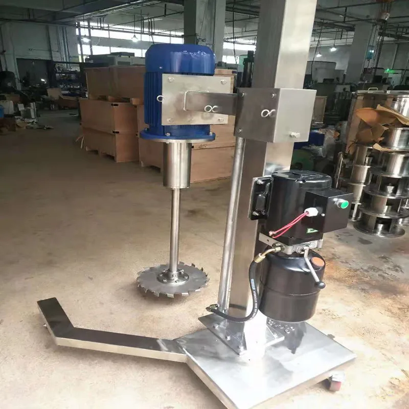 Electric high shear disperser, hydraulic lifting mixer, emulsifying machine, adjustable speed, movable homogeneous agitator.