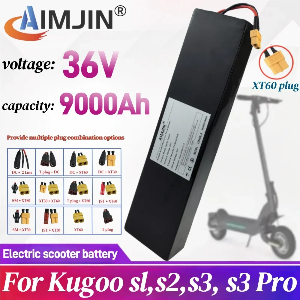 

New 10S3P 36V 9000mAh 18650 rechargeable lithium-ion battery Suitable for KUGOO S1, S2, S3 Electric Scooters Built-in BMS