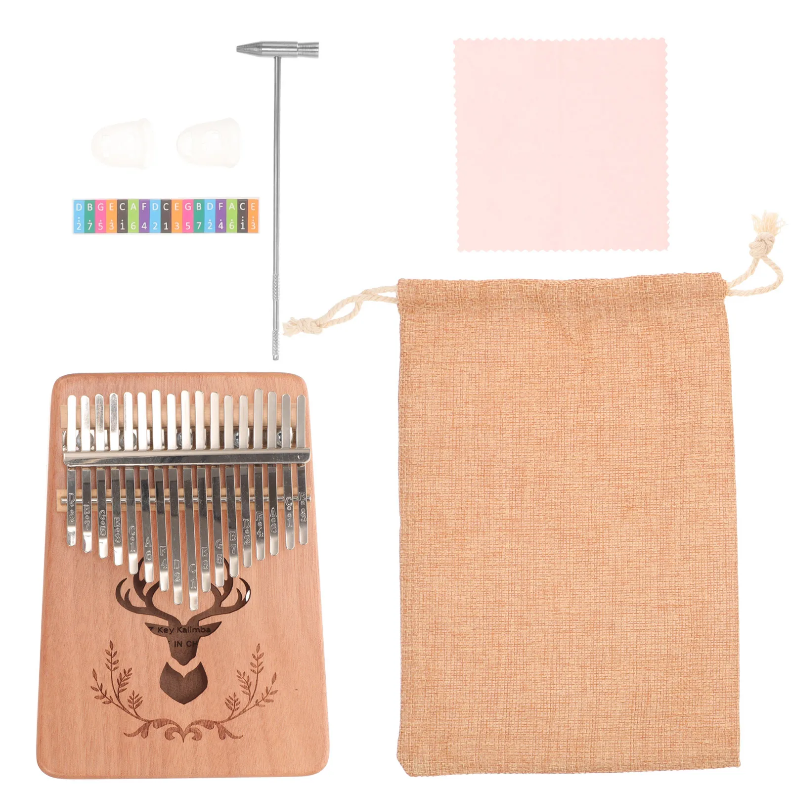 

1Set Thumb Piano Kalimba 17 Keys Portable Hand Piano Solid Wood Simple Musical Instrument for Beginners Kalimba