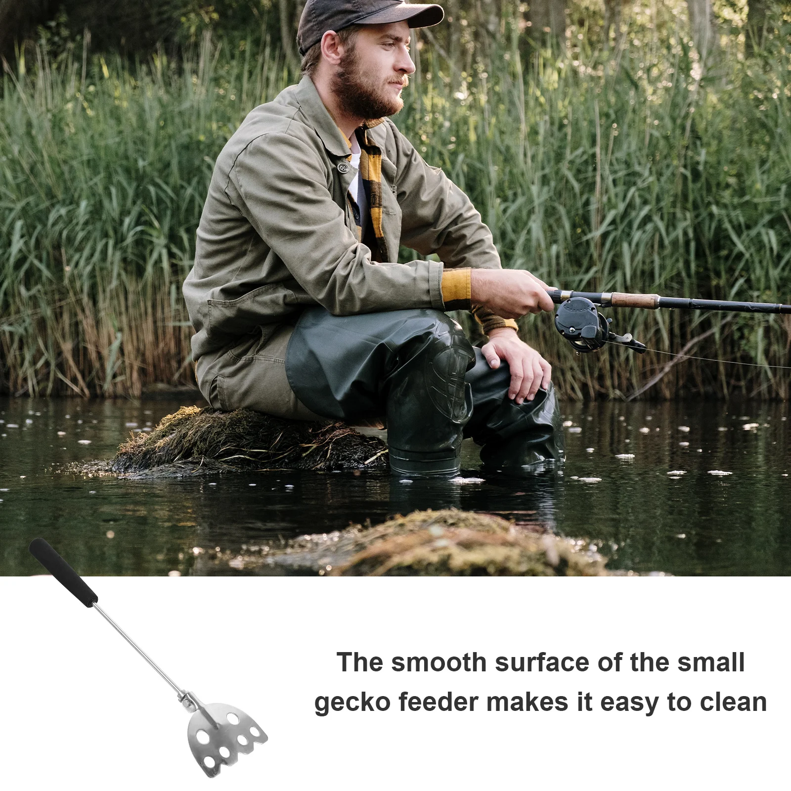 

Stainless Steel Shrimp Bait Mixing Shovel Fishing Tool Multipurpose Ergonomic Handle for Rock Boat Fishing Supply