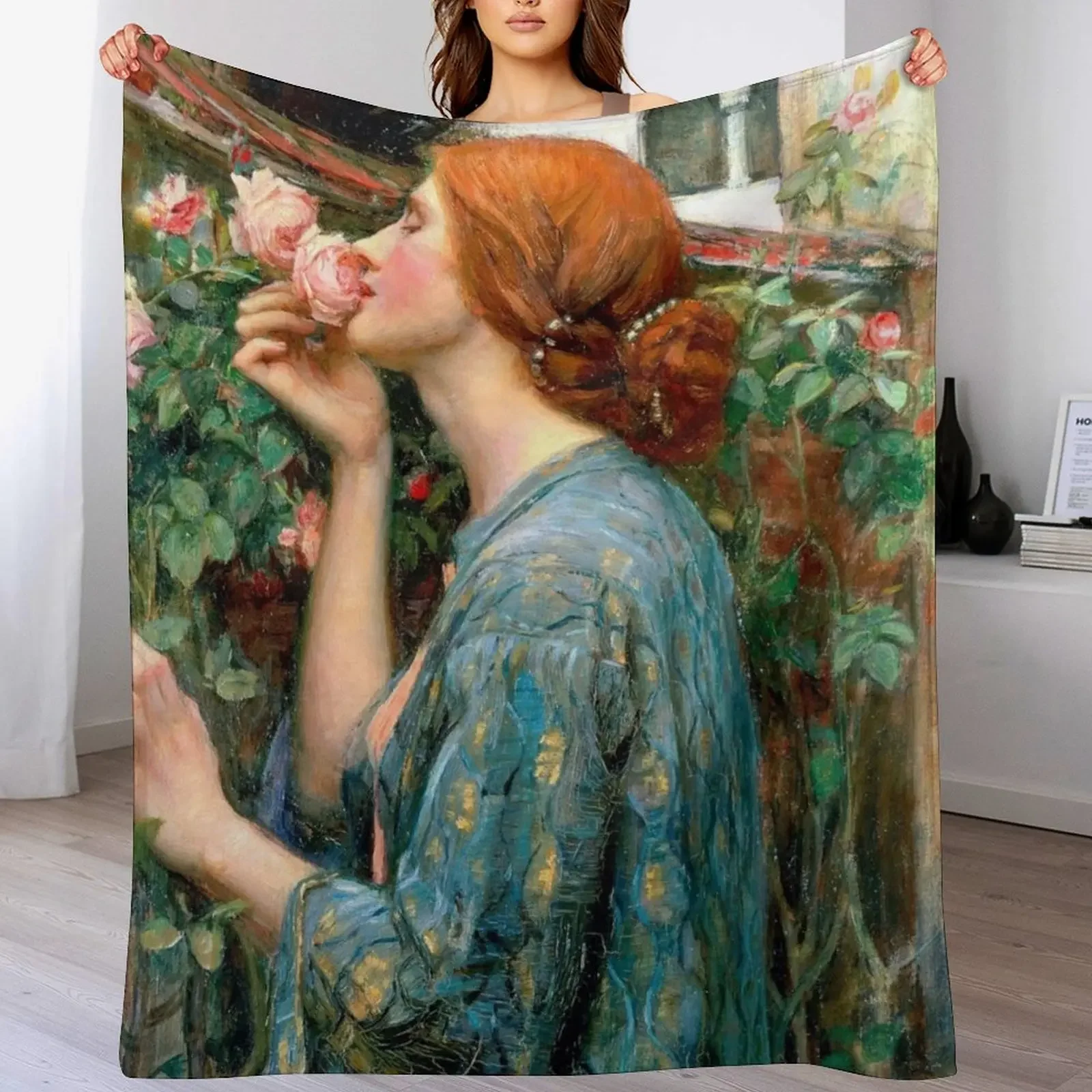 The Soul of the Rose - John William Waterhouse Throw Blanket Furrys funny gift Blankets