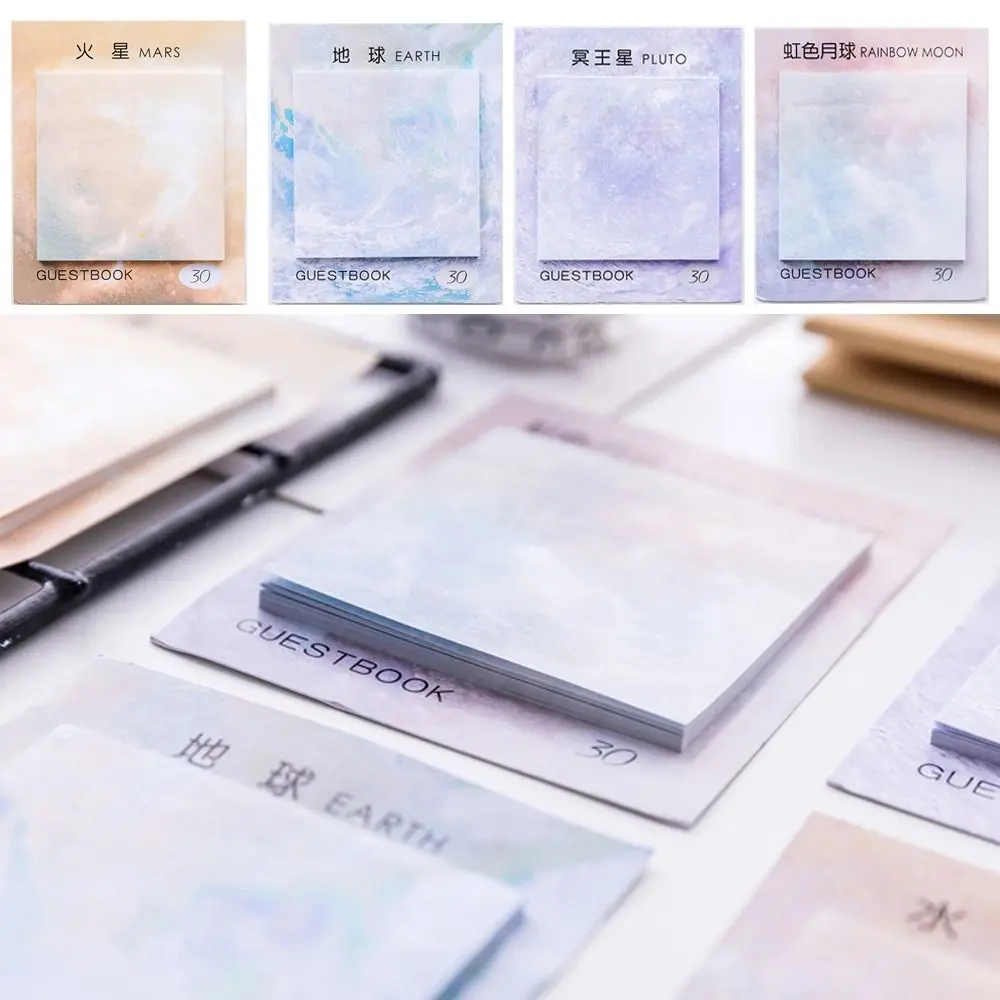 Square Sticky Notes Working Aesthetic Plane 30 Pages Memo Pad Sets Self-Stick Stationery Sticker