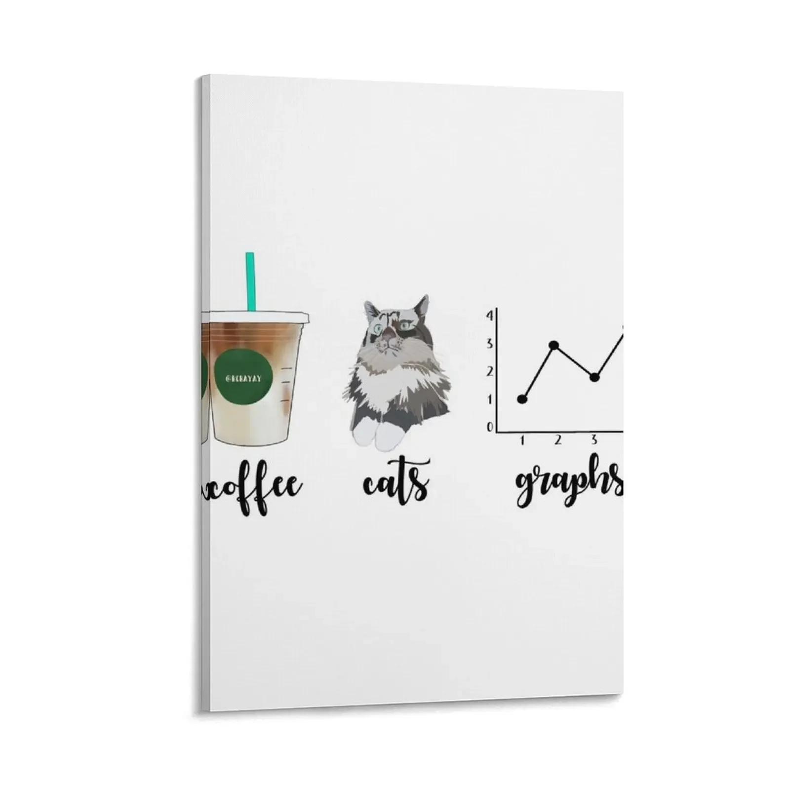 

Coffee Cats and Graphs Canvas Painting anime poster office decoration room decorations