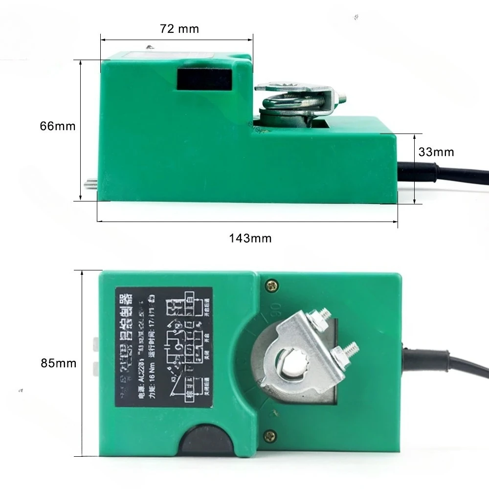 for 24VDC 220VAC 16Nm Electric Air Damper Drive Intelligent Manual Actuator with 5 Position Controller 50S Switch Valve 60S