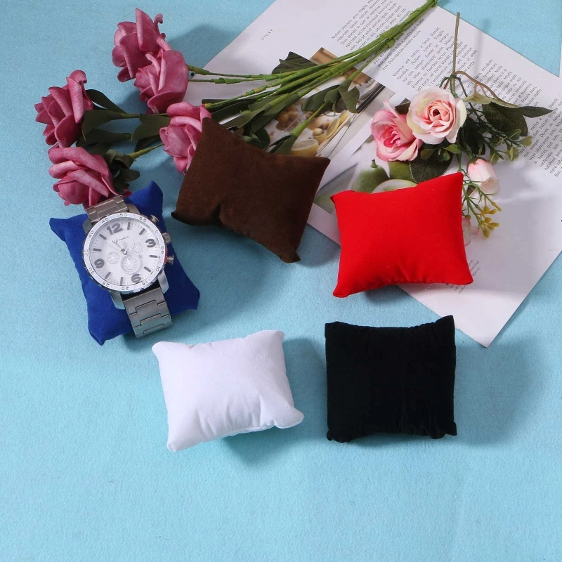 652F 10 Pcs Velvet Bracelet Pillow Multicolor Jewelry Pillow Watch Bracelet Cushion Display Stand Set Jewelry Pillow Bag